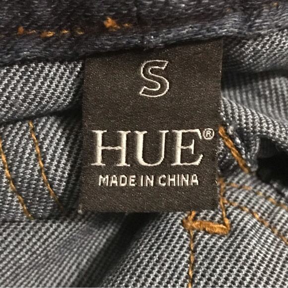 Hue Dark Wash Pull On Denim Skinny Jeans Size Small - Picture 2 of 5